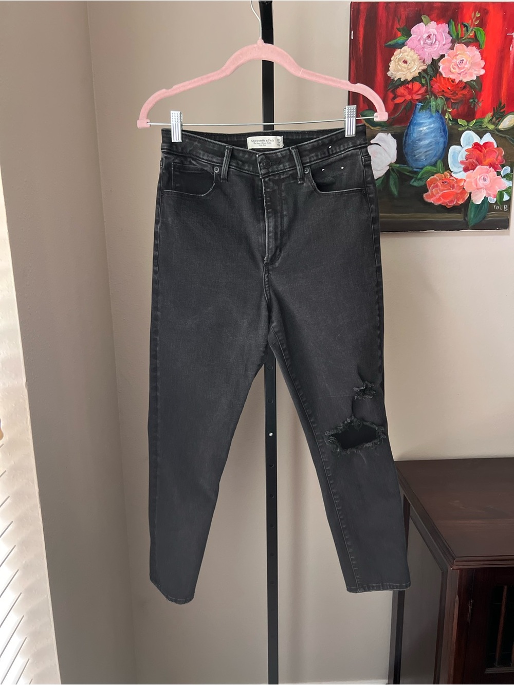 Abercrombie and fitch the super skinny ankle black Distressed Women’s Jeans